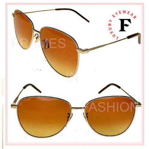 Saint Laurent SL 328 Gold Orange Butterfly Metal Sunglasses SL328K 008