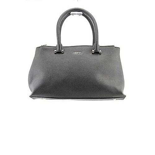 Dkny Bryant Park-saffiano Womens Black Purse Leather Satchel - Exterior: Black, Lining: Black, Handle/Strap: Black