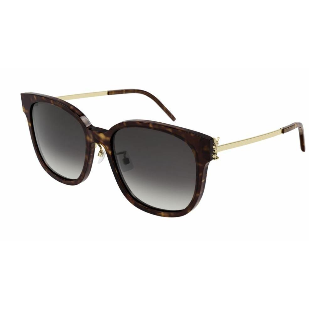 Saint Laurent SL M48S_C/K 004 Havana Gold/grey Gradient Square Women Sunglasses - Havana/Gold Frame, Grey Lens