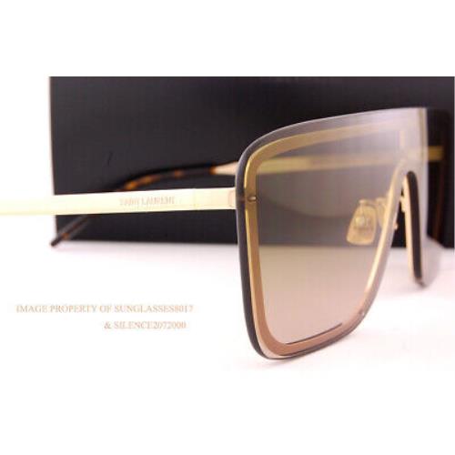 Yves Saint Laurent sunglasses MASK - Gold Frame, Green Lens