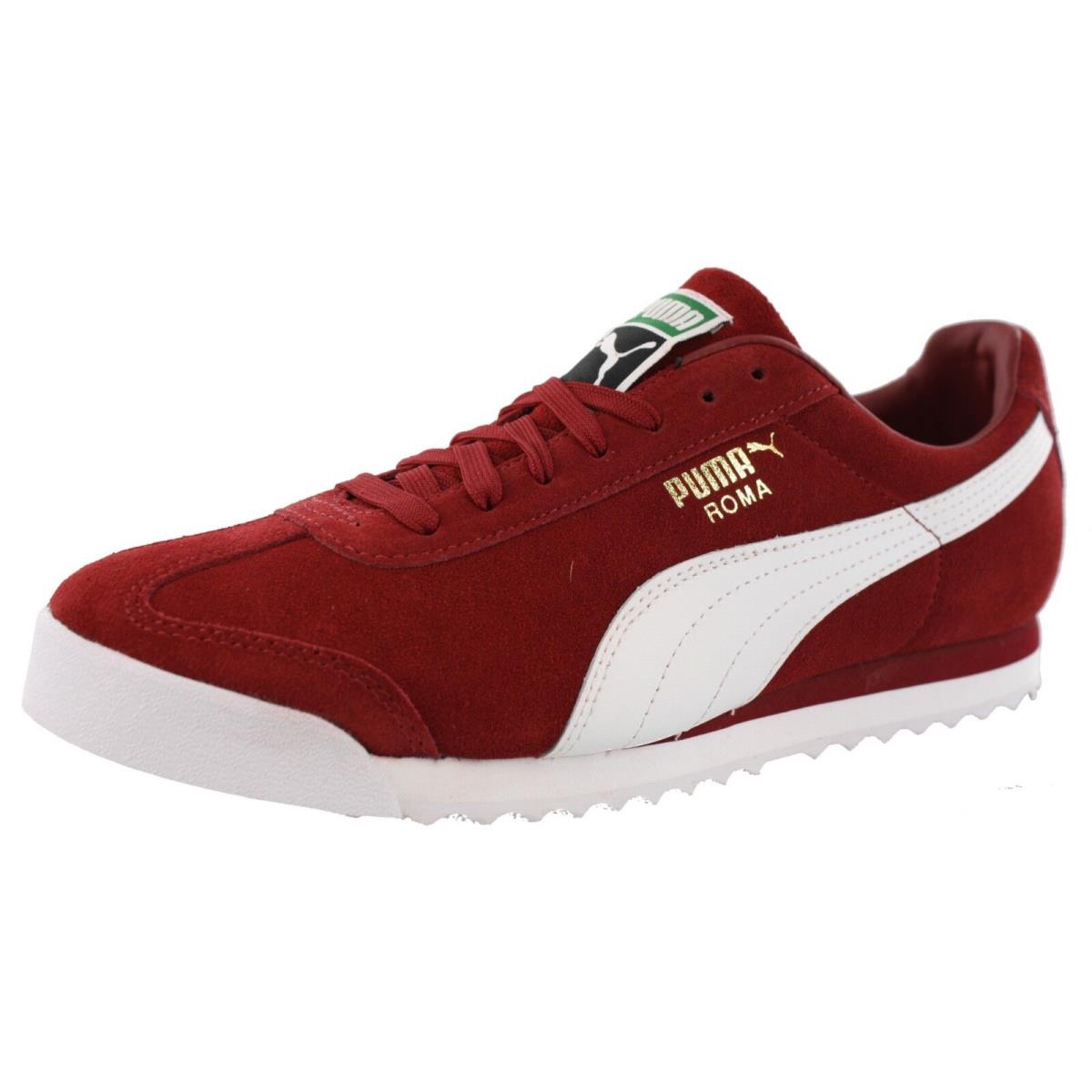 Puma Men`s Roma Suede Classic Retro Sneakers RED DAHLIA/PUMA WHITE