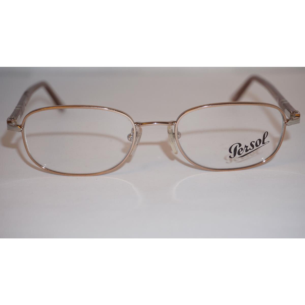 Persol Eyeglasses Gold Oval Brown 2395-V 982 49 18 140 Hand Made Italy