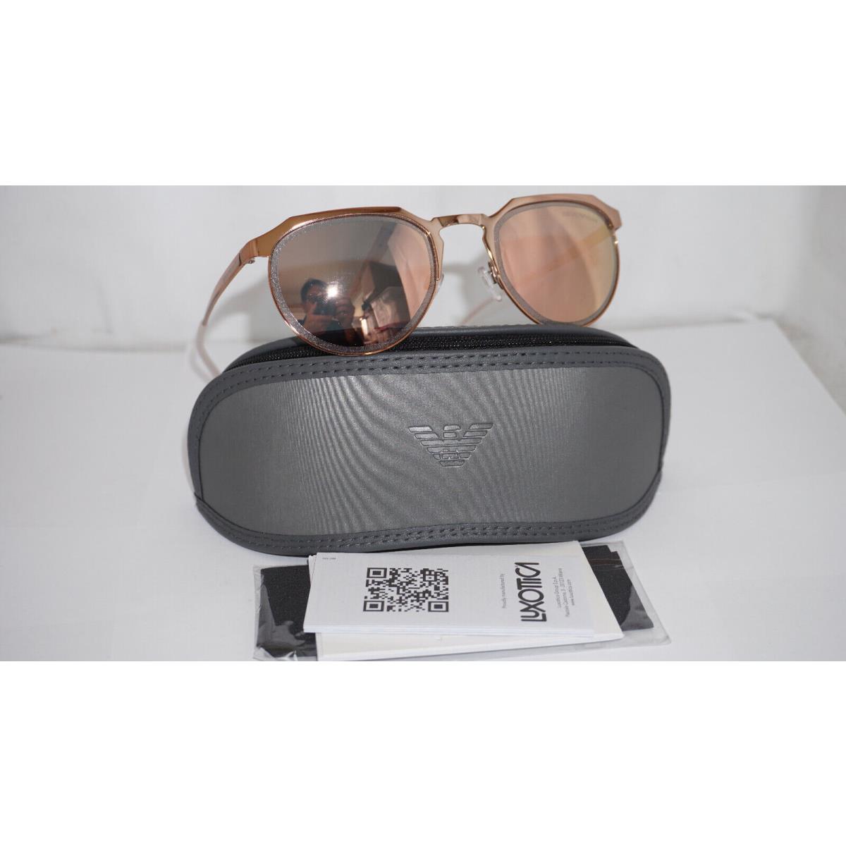 Emporio Armani Sunglasses Rose Gold Gold Mirror EA2057 3219/4Z 54 21 140