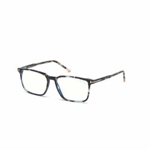 Tom Ford FT5607-B 36782 055 Dark Teal Havana /blue Block Eyeglasses with T