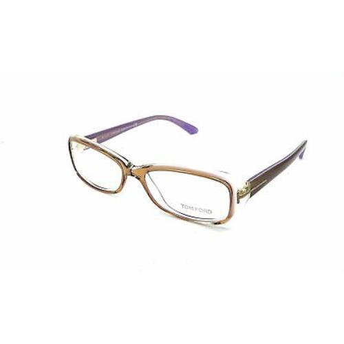 Tom Ford FT 5213 050-Dark Brown/beige Purple Eyeglasses with T