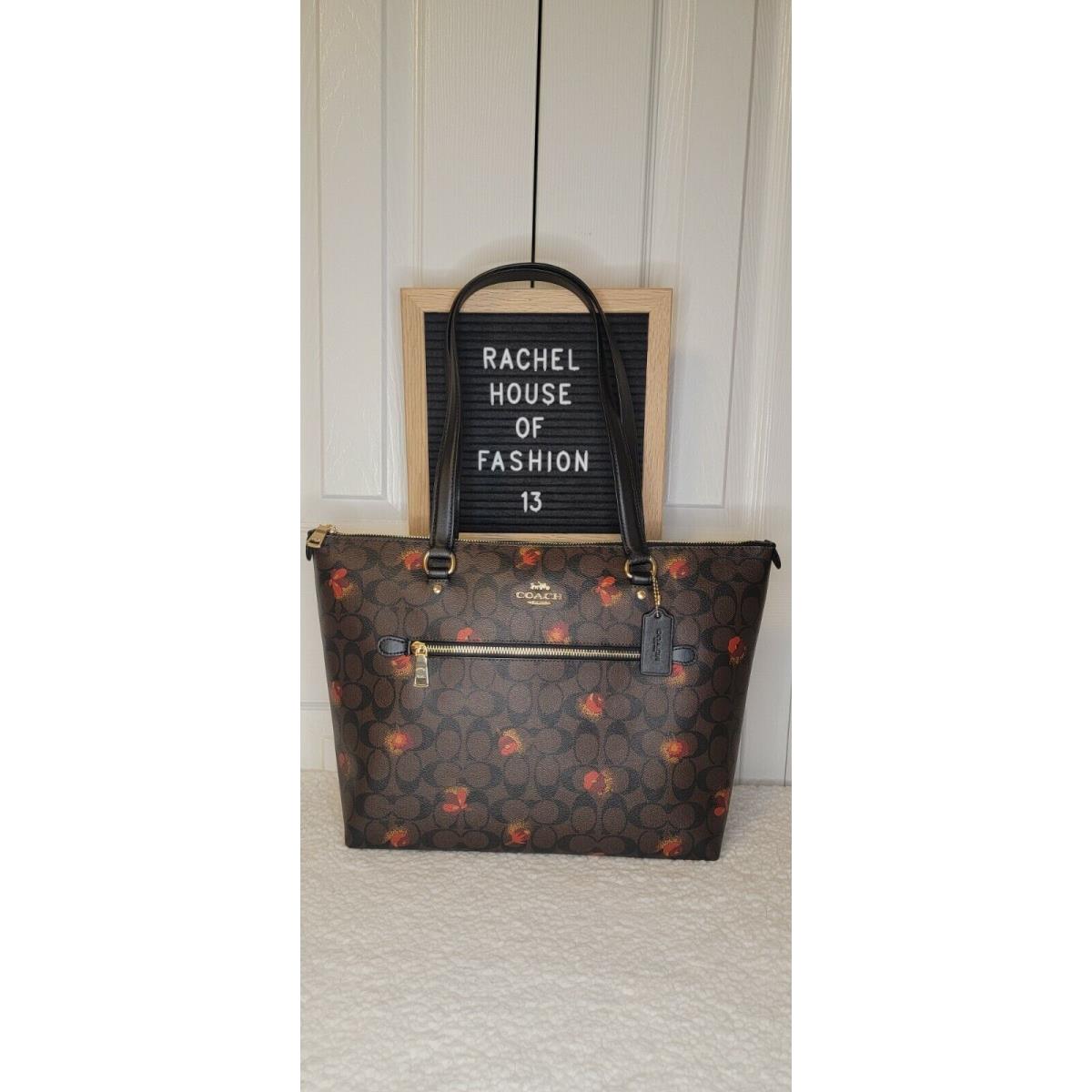 Coach Gallery Tote In Signature Canvas GOLD/BROWN BLACK MULTI