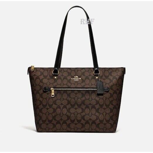 Coach Gallery Tote In Signature Canvas GOLD/BROWN BLACK