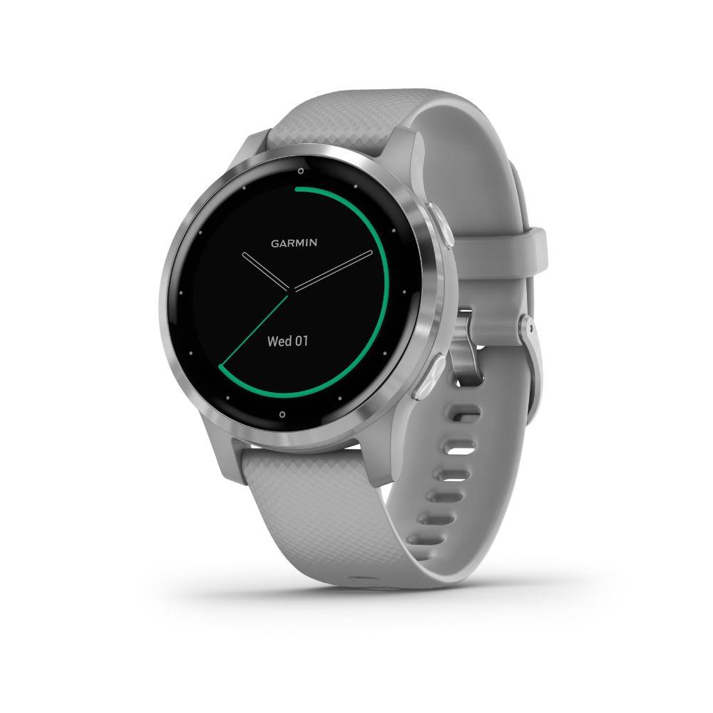 Garmin Vivoactive 4/4S Smartwatch Fitness Tracker Powder Gray/Stainless, 4S Model (010-02172-01)