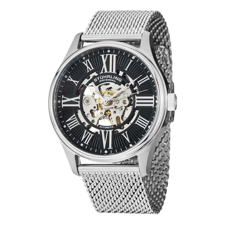 Stuhrling 747M.02 747M 02 Atrium Elite Automatic Mesh Mens Watch