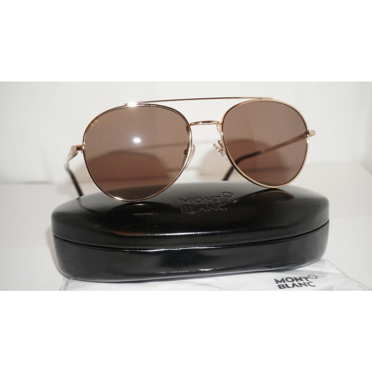 Montblanc Sunglasses Gold Havana Brown Polarized MB605S/S 28J 56 18 145