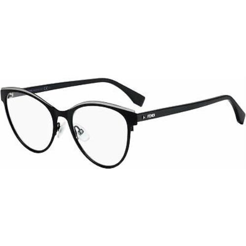 Fendi FF 0278 Black 0807 Cat-eye Eyeglasses Size: 53-18-145