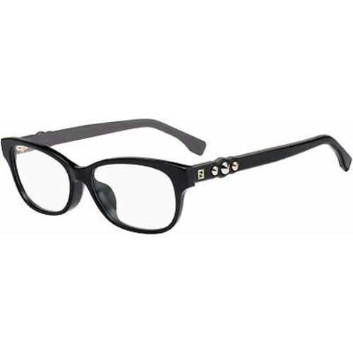 Fendi Ff 0281/F Black 0807 52-15-145 Women Rectangle Eyeglasses