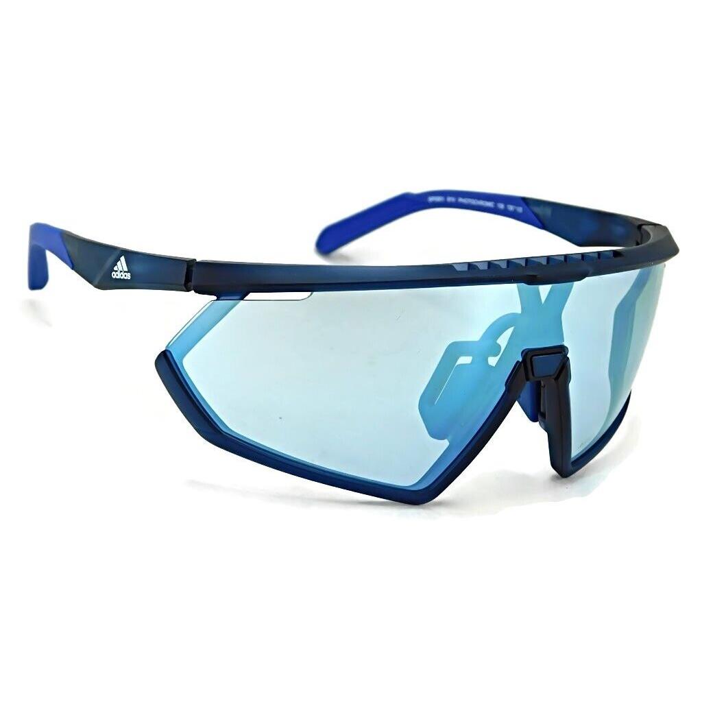 Adidas Sport Sunglasses SP0001 91V - Matte Blue / Photocromic Blue Lens