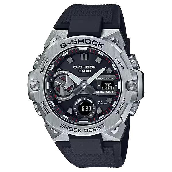 Casio Men`s G Shock G-steel Slim Black Resin Strap Analog Watch GSTB400-1A