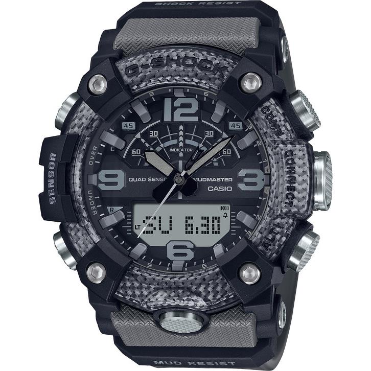 G-shock GGB100-8A Mudmaster Carbon Core Quad Sensor - Dial: Black, Gray, Band: Black, Gray, Bezel: Gray