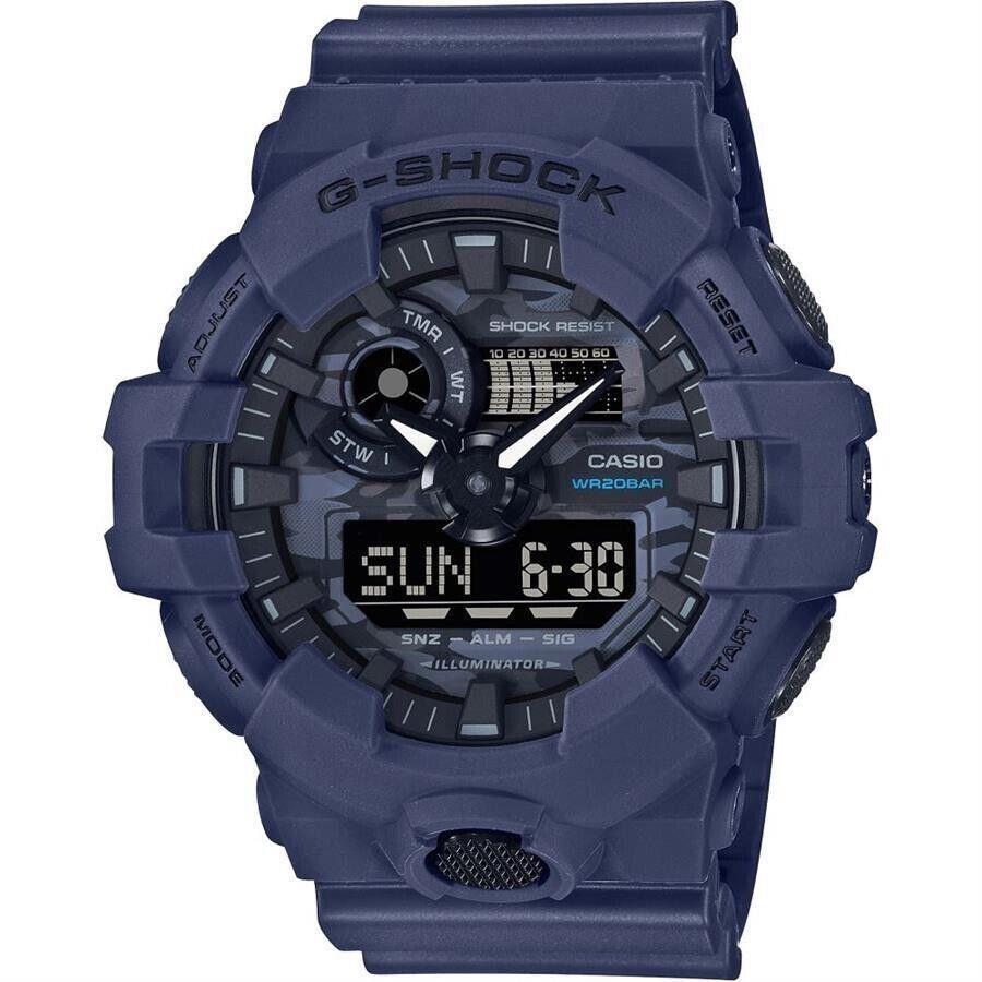 Casio G-shock GA700CA-2A 18mm Resin Blue Case and Strap Men`s Wristwatch - Dark