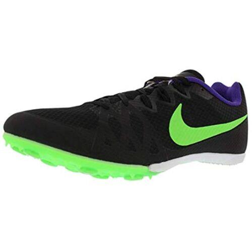 Nike Men`s Zoom Rival MD 8 Track Spike Black/fierce Purple/green Strike Size 13