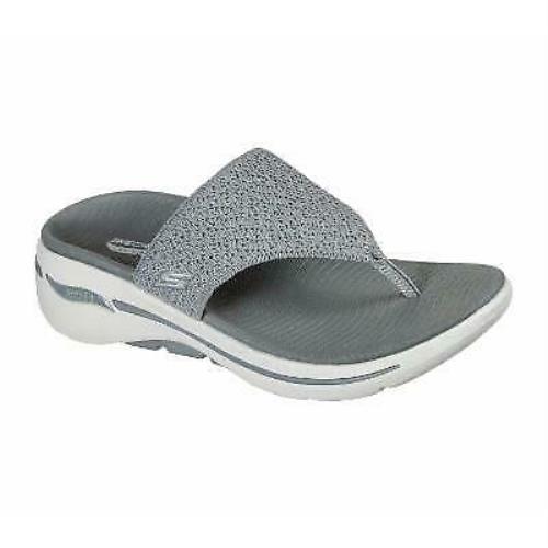 Skechers Women`s Gowalk Arch Fit Weekender Sandal in Grey Size Grey Size 9.0