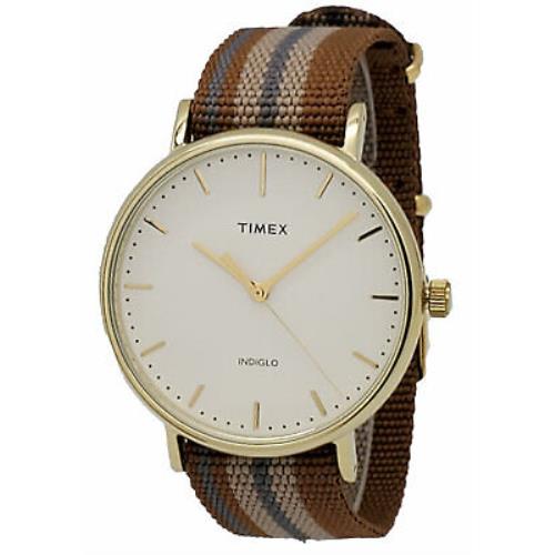 Timex Fairfield Avenue ABT521 Men`s Gold-tone Watch Nylon Strap
