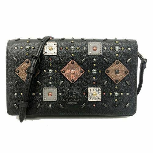 Coach 25681 Foldover Crossbody Clutch with Prairie Rivets and Snakesk