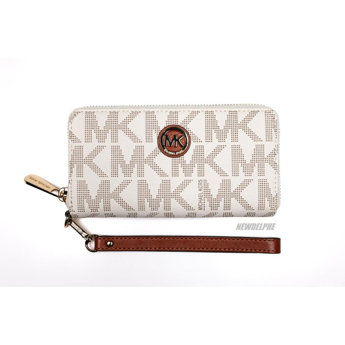 Michael Kors MK Signature Logo Fulton LG Mlt Phone Wallet Gift Bag