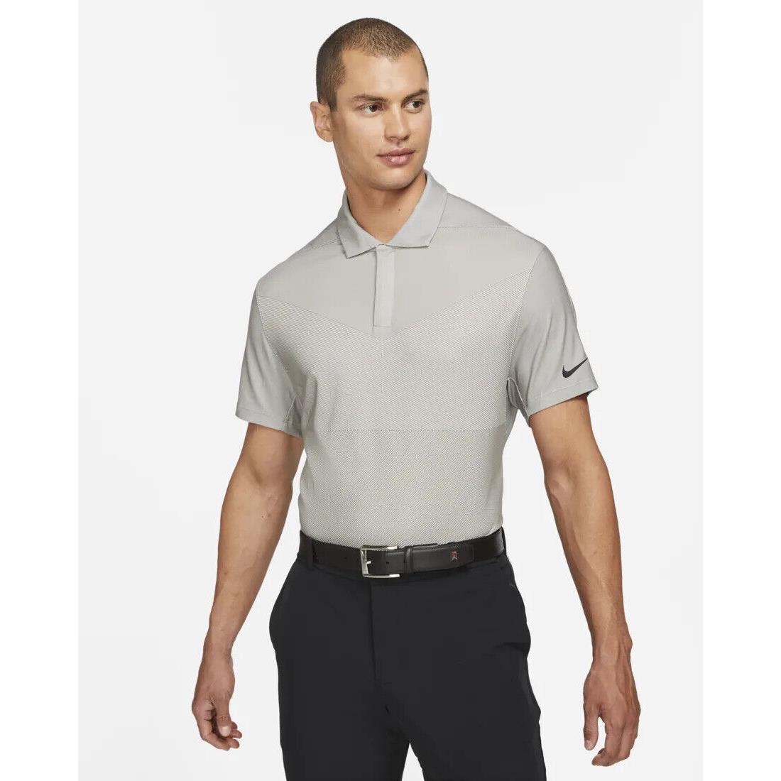 Men`s XL Nike Dri-fit Adv Tiger Woods Golf Polo Shirt Dust Black DA2995-100