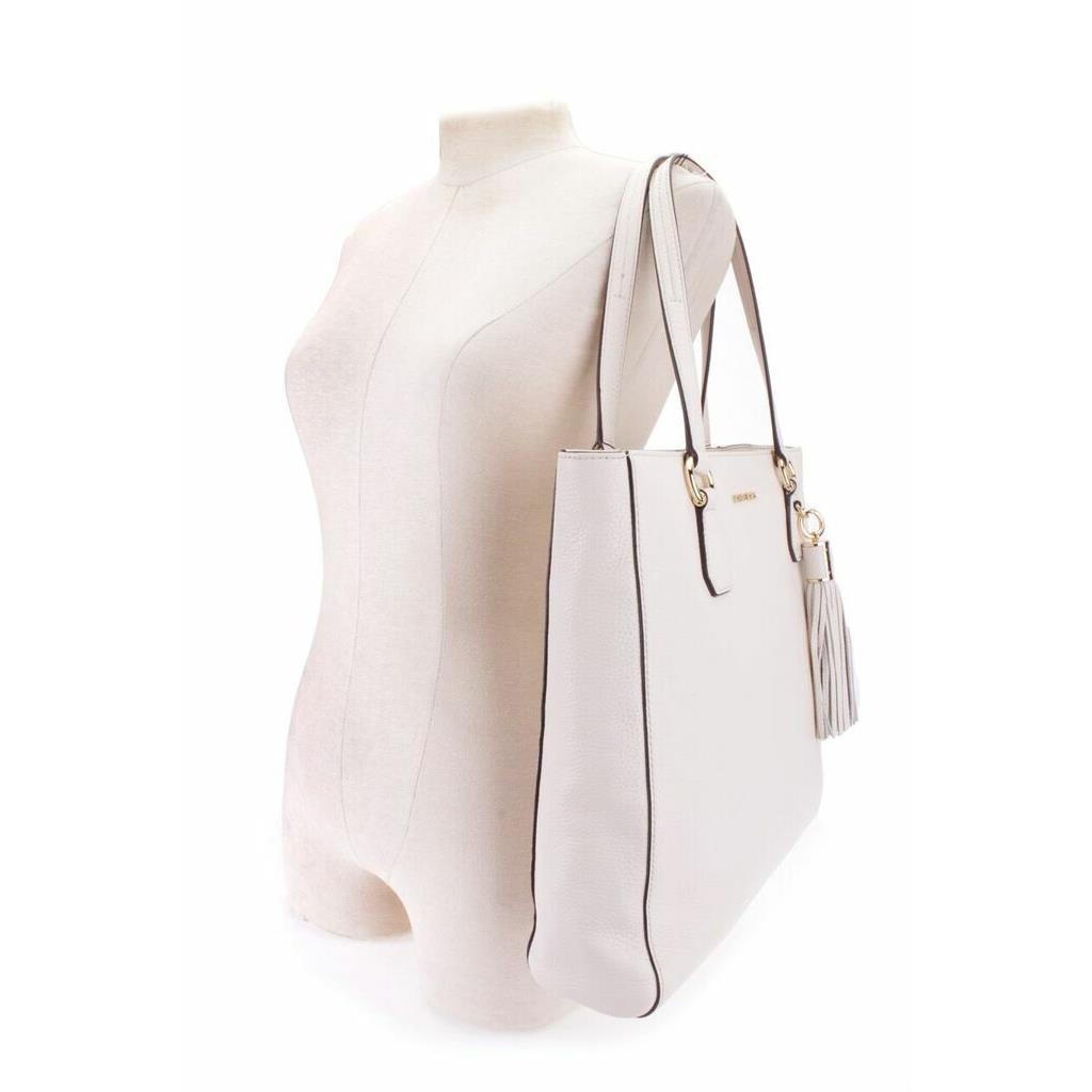 Michael Kors Bedford Zip Tote W/ Tassel IN Ecru White Ivory