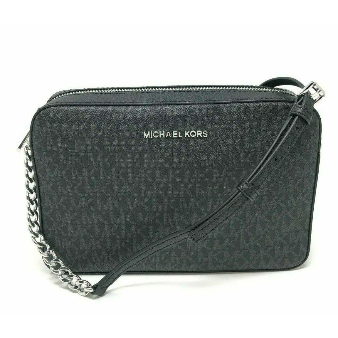 Michael Kors Jet Set Black Leather Crossbody