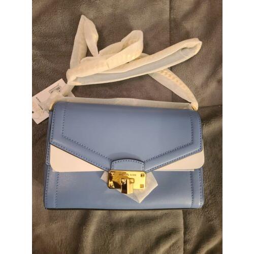 Michael Kors Kinsley French Blue Leather Mid Shoulder Flap - Michael Kors  bag - 088457344489 | Fash Brands