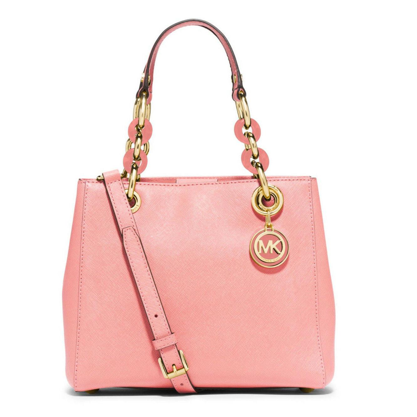 Michael Kors Cynthia Small Satchel Pale Pink - Pale Pink Exterior
