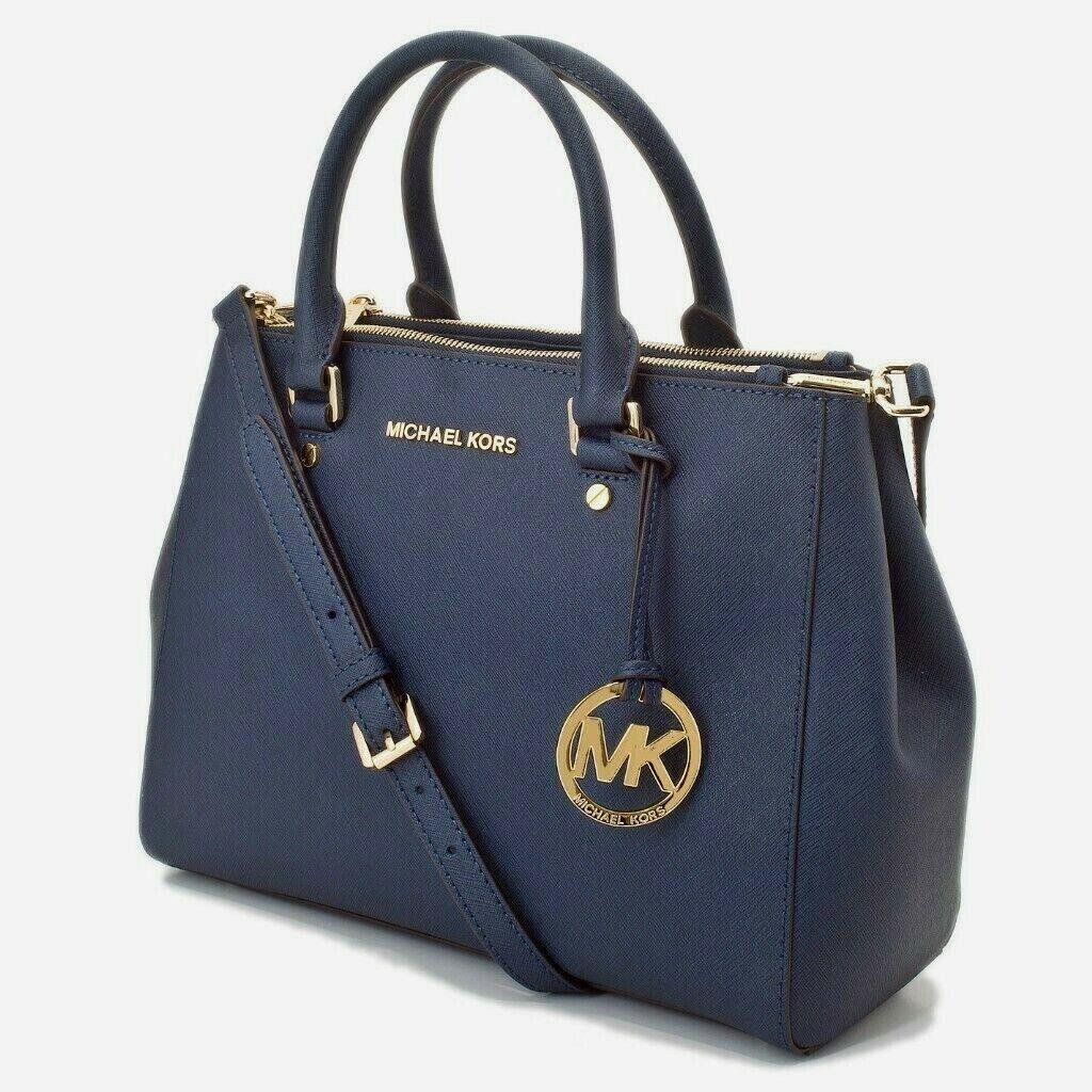 michael kors sutton satchel navy blue zipper purses - Marwood