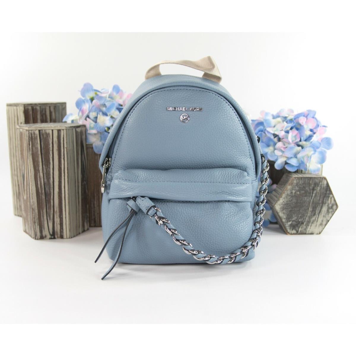 Michael Kors Jet Set Charm Chambray Blue Leather Slater XS Backpack