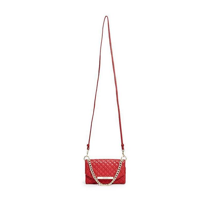 G BY Guess Taylor Red Quilted Leatherette Trifold Chain Phone Crossbody