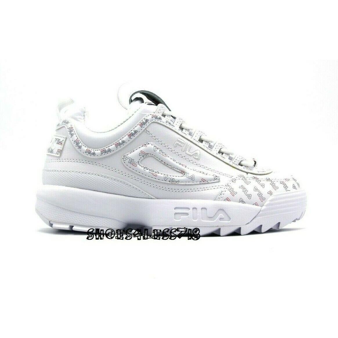 Womens Classic Fila Disruptor 2 Premium Limited White Multi Flag Sneakers