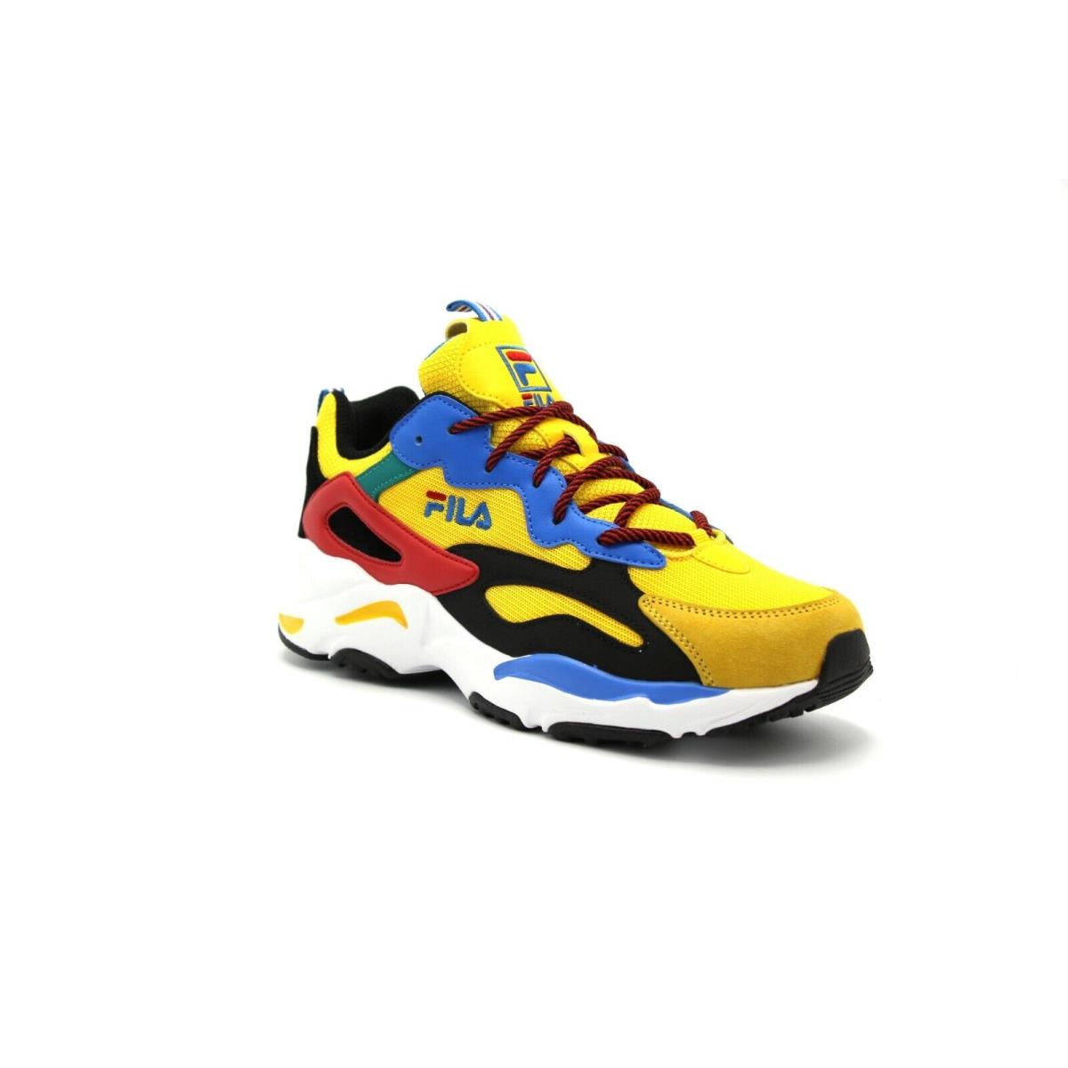 Men Fila Ray Tracer Festival Limited Edition Yellow Blue Red Run Sneakers - Yellow Red Blue Black White