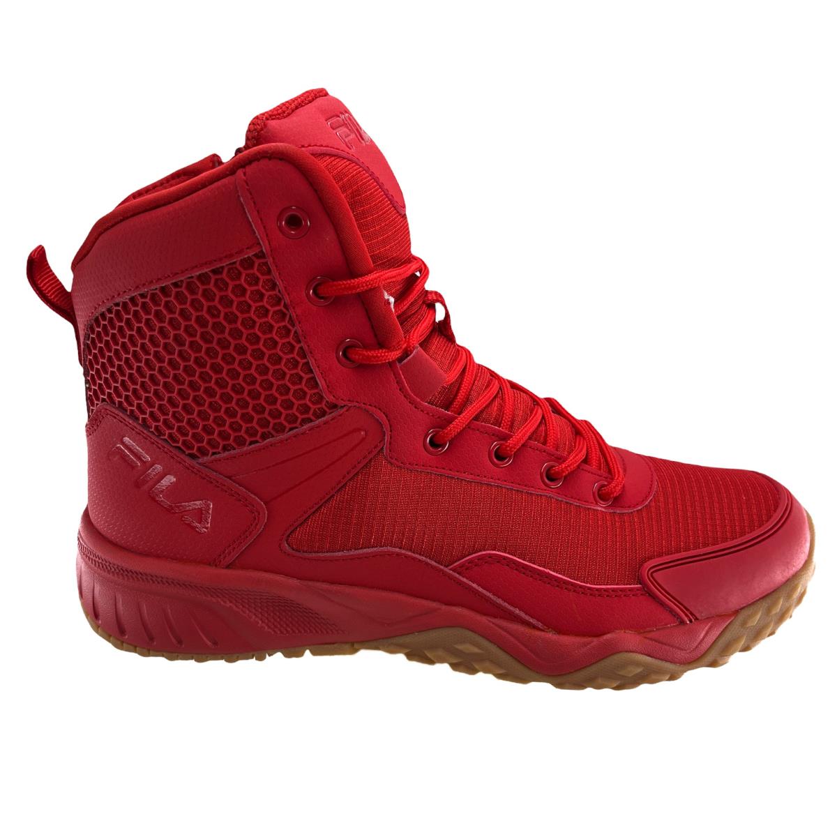 Fila Men`s Chastizer Tactical High Top Casual Fashion Combat Work Shoes Boots Fila Red/Gum