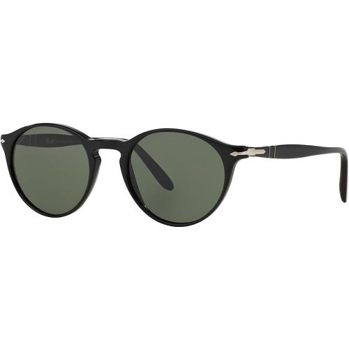 Persol Men`s PO3092SM 901431 Round Sunglasses Black/green 50 mm