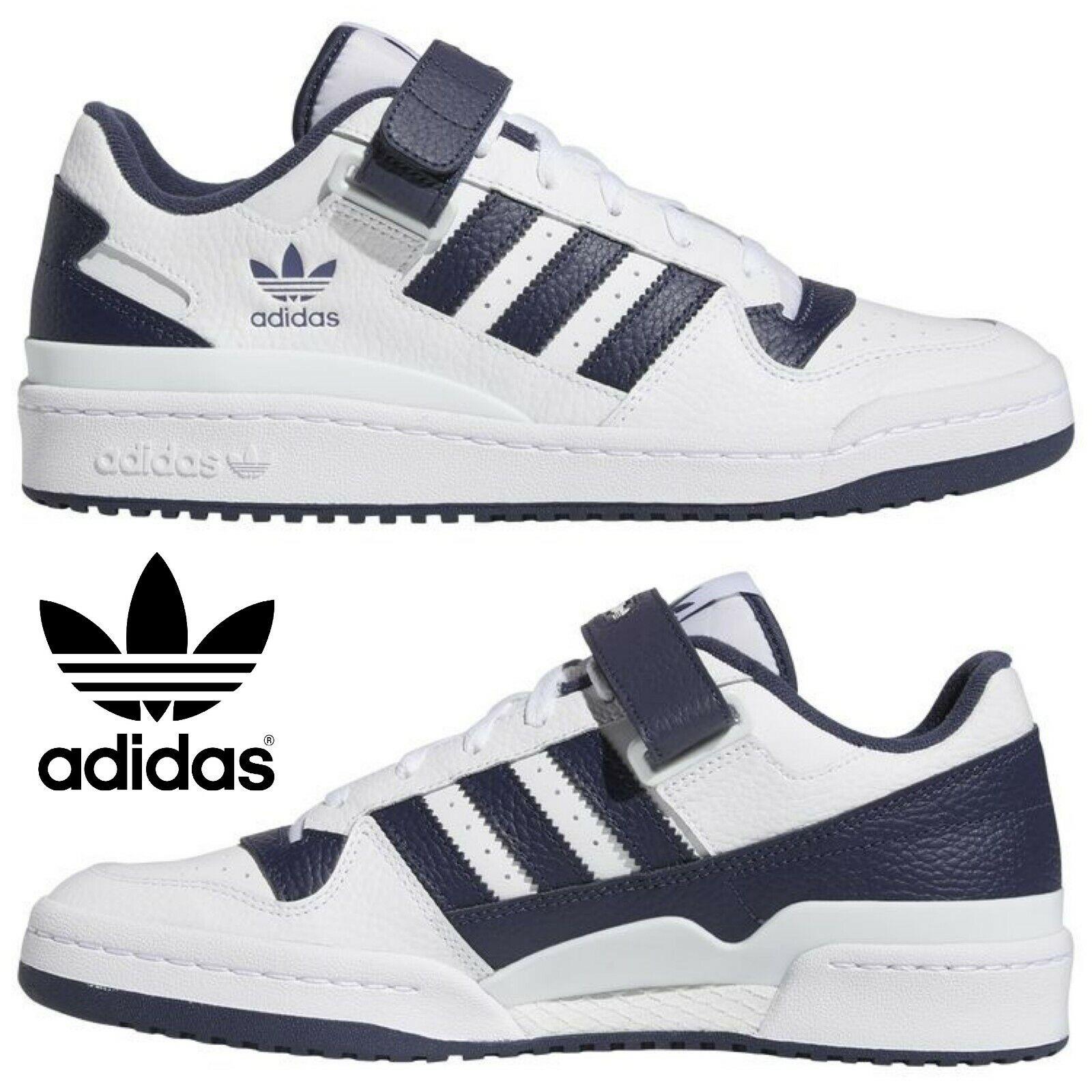Adidas Originals Forum Low Men`s Sneakers Comfort Sport Casual Shoes White Navy