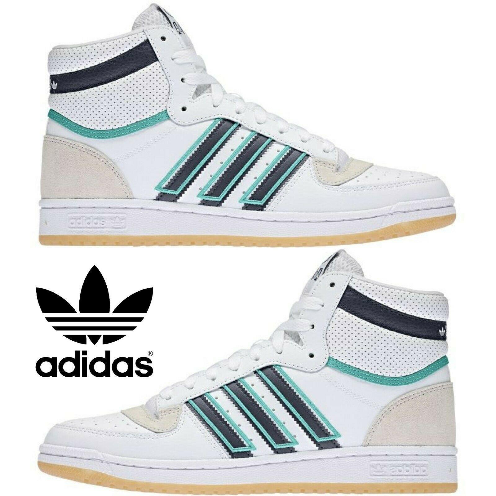 Adidas Originals Top Ten Hi Men`s Sneakers Comfort Casual Shoes White Navy Mint