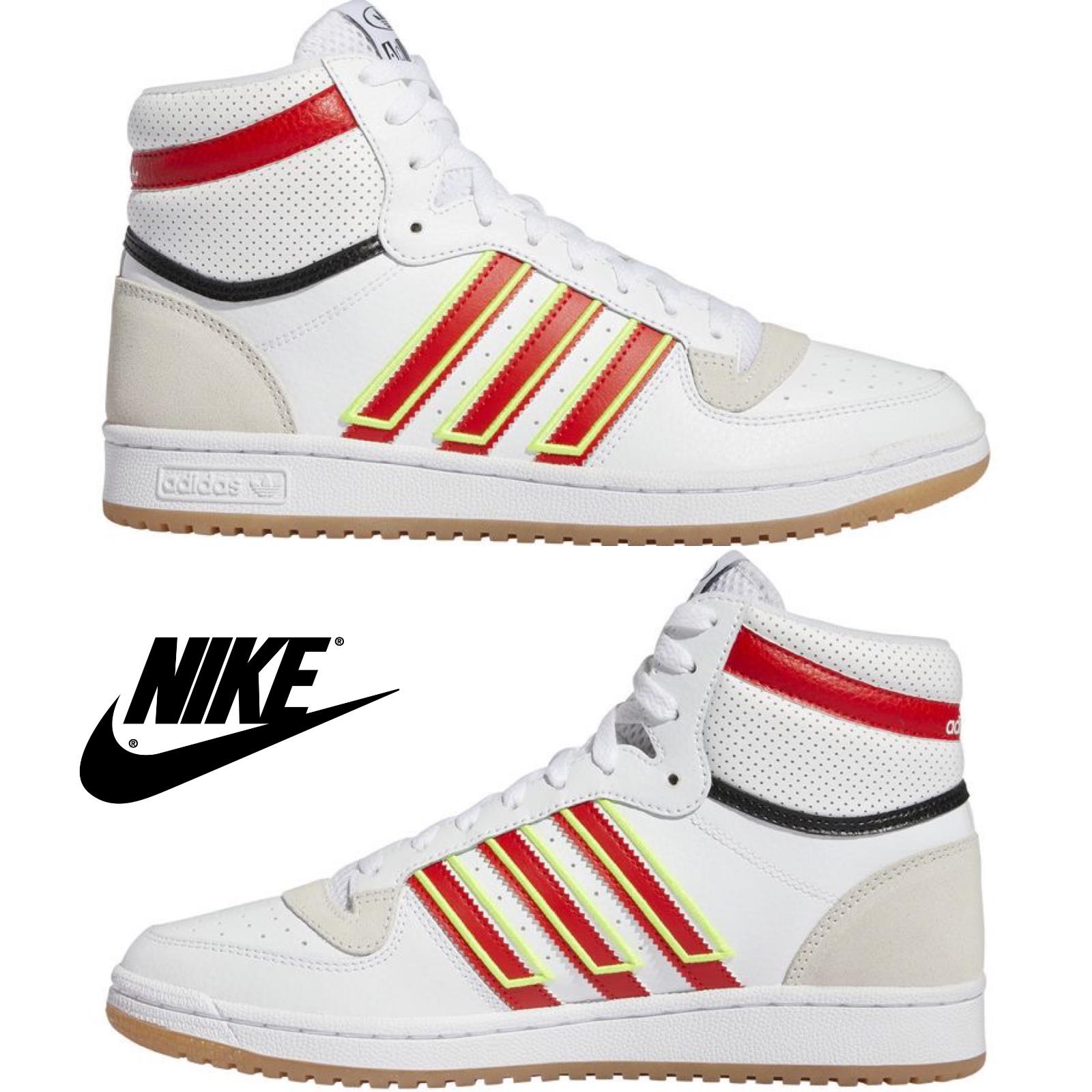 Adidas Originals Top Ten Hi Men`s Sneakers Comfort Casual Shoes White Red