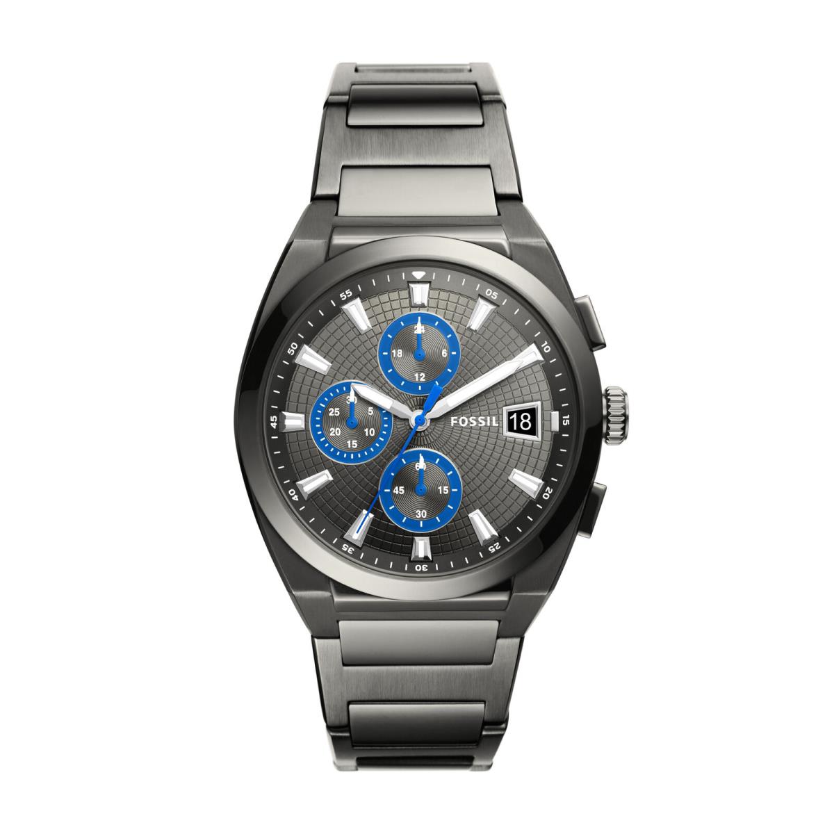 Fossil Men`s Everett Chronograph Smoke Stainless Steel Watch