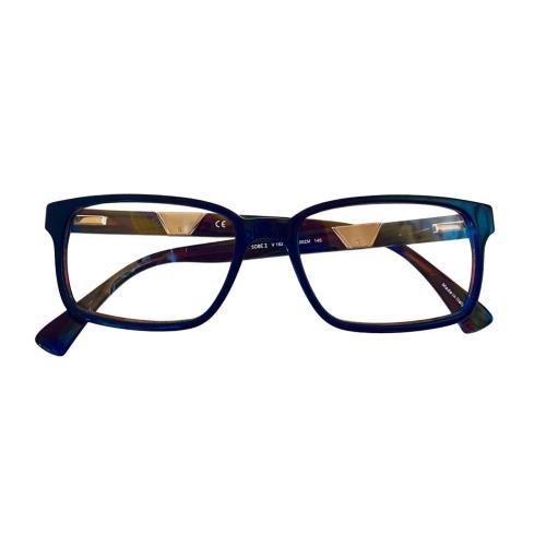 Police eyeglasses  - Blue Brown , Blue Brown Frame, Clear dummy Lens 2