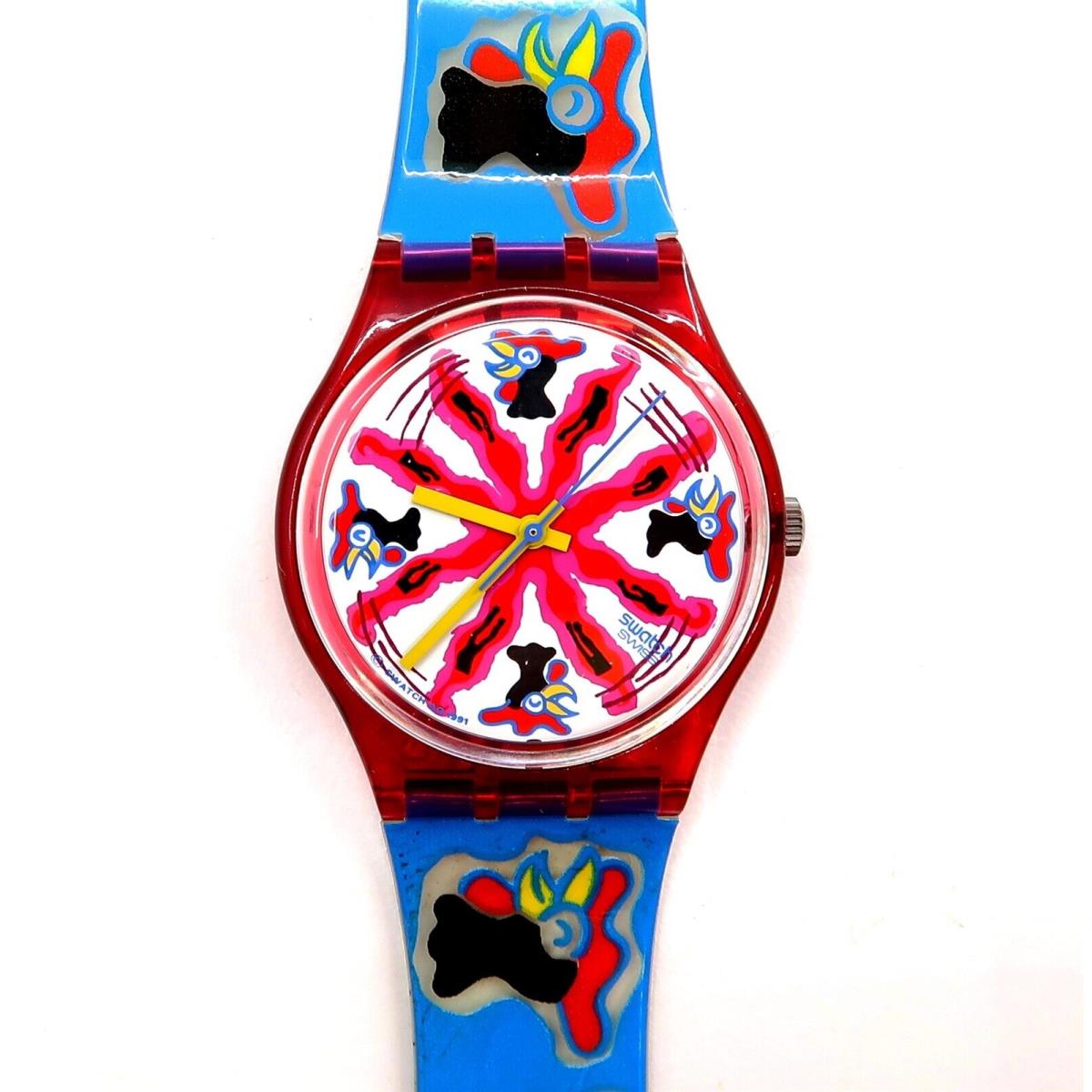 Swatch Watch Chicchirichi GR112 with Case and Papers 1992 by Massimo Giacon