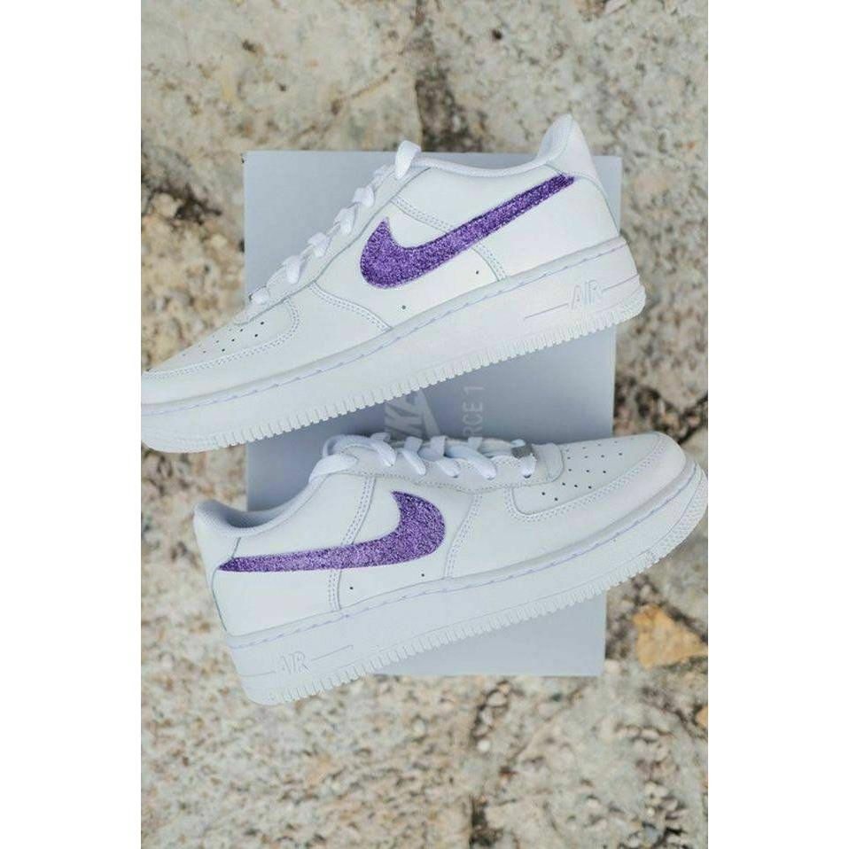 purple glitter nike shoes