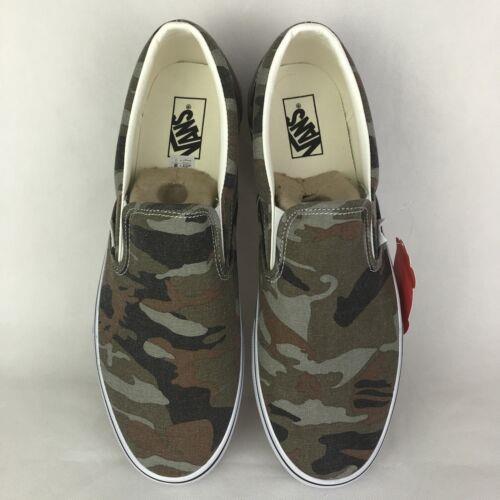 vans washed camo slip on