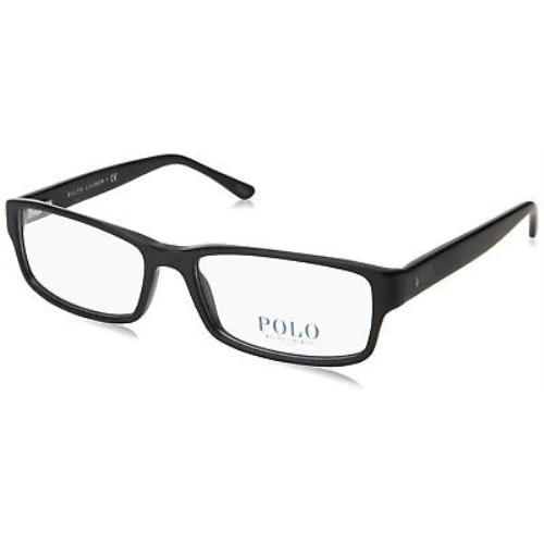 Ralph Lauren Polo Men`s PH2065 5284 Matte Black Rectangle Eyeglasses 54mm