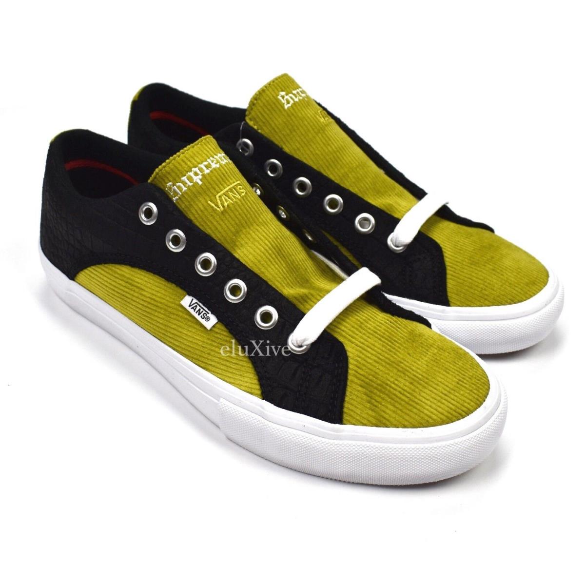 Supreme x Vans Croc Suede Mustard Corduroy Lampin Pro Sneakers 9.5