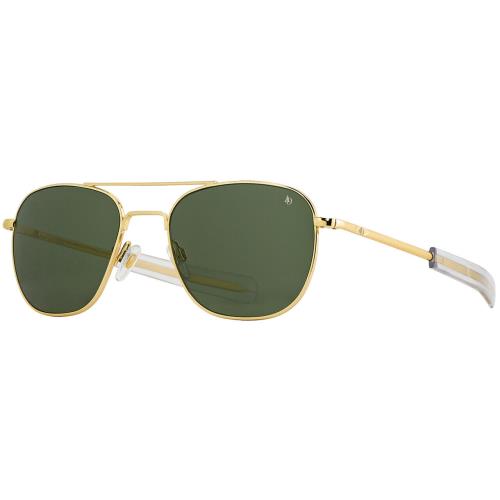Randolph AO Newly Updated Pilot Gold Frame True Color Green Glass Sunglasses