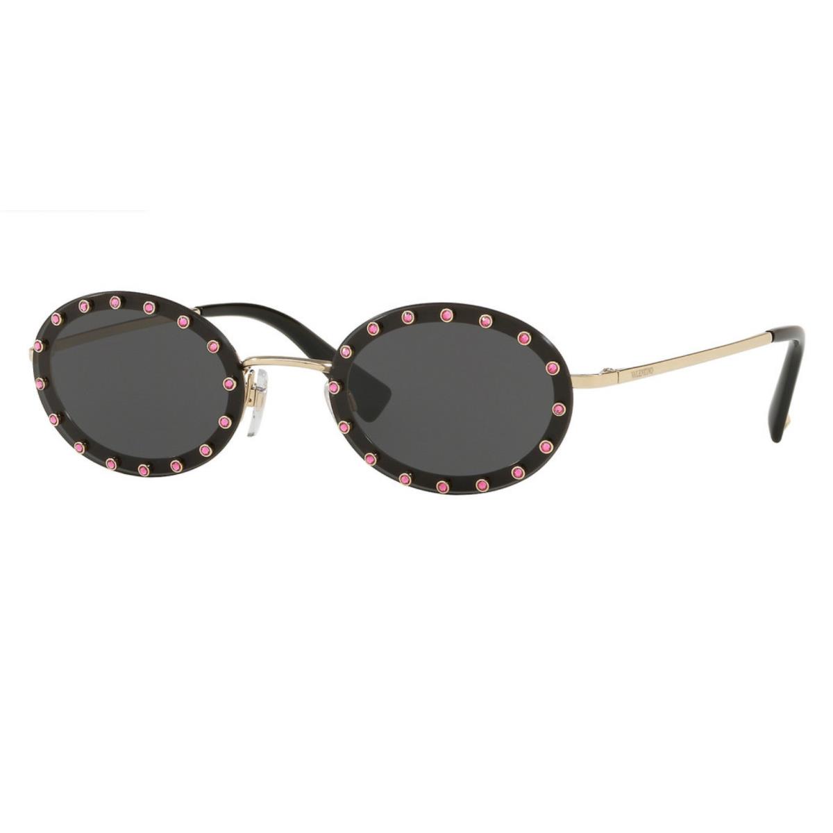 Valentino Women`s Sunglasses VA2027 300387 51 Light Gold Frame Grey Lens