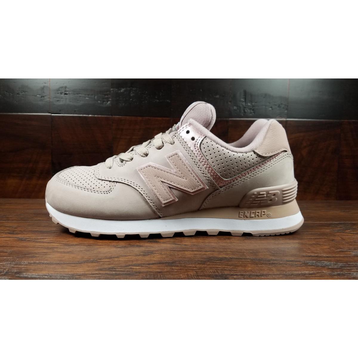 New Balance Womens WL574NBM Pink / Au Lait Rose Champagne Nubuck Wmns 6.5-10